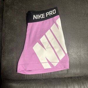 Nike Pro Purple and White Shorts
